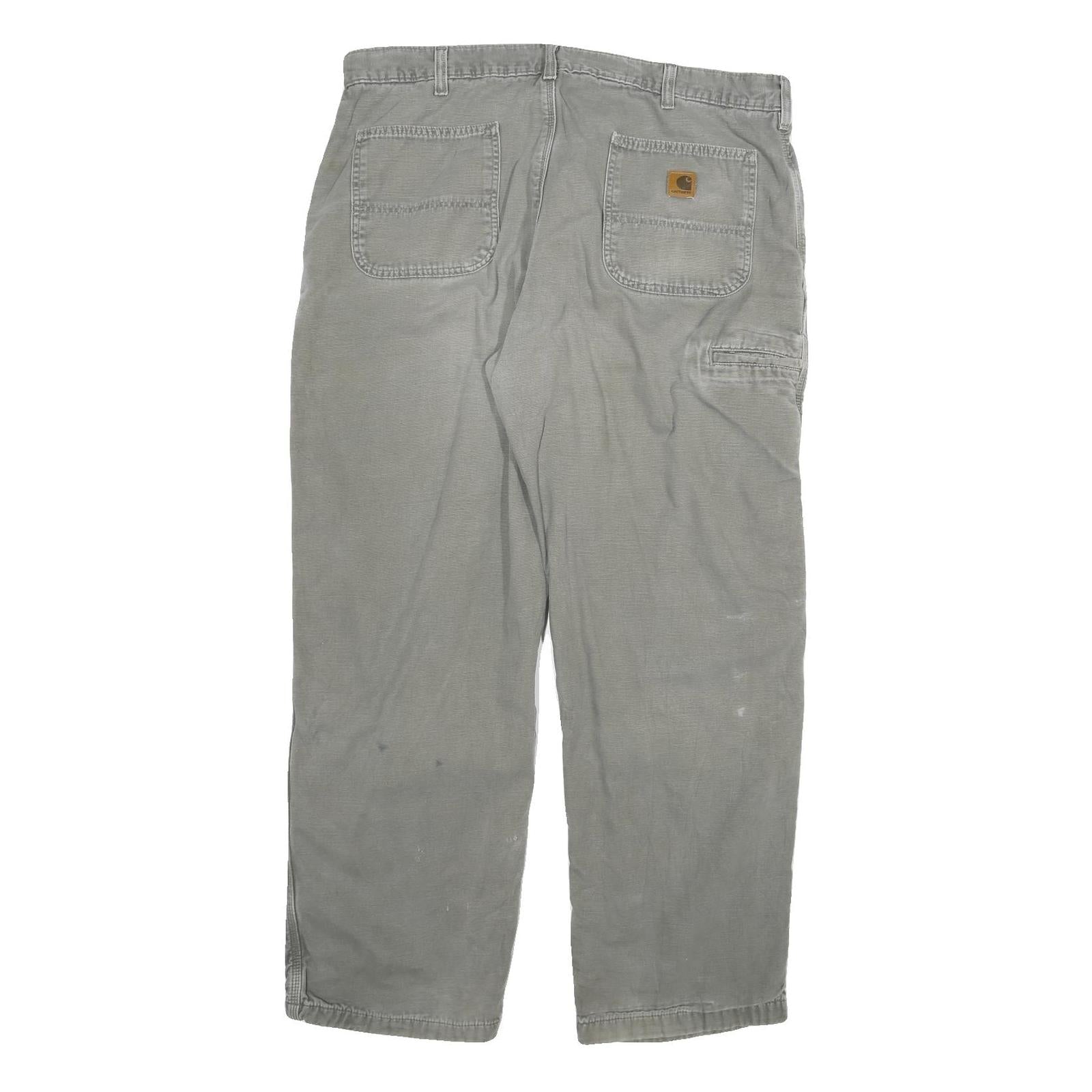 CARHARTT Mens Jeans Grey Relaxed Straight Denim W40 L32 Workwear Zip Closure