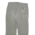 CARHARTT Mens Jeans Grey Relaxed Straight Denim W40 L32 Workwear Zip Closure