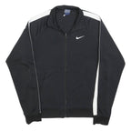 NIKE Mens Black & White Track Jacket M Polyester Zip Athletic Sportswear