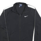 NIKE Mens Black & White Track Jacket M Polyester Zip Athletic Sportswear