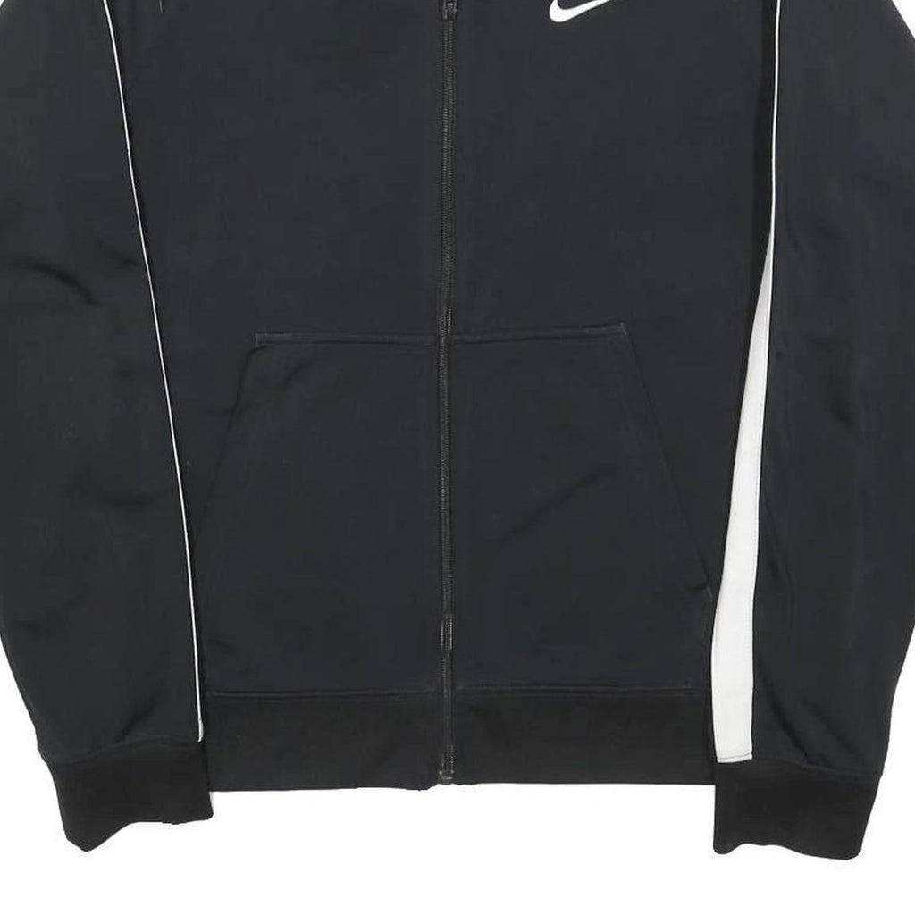 NIKE Mens Black & White Track Jacket M Polyester Zip Athletic Sportswear