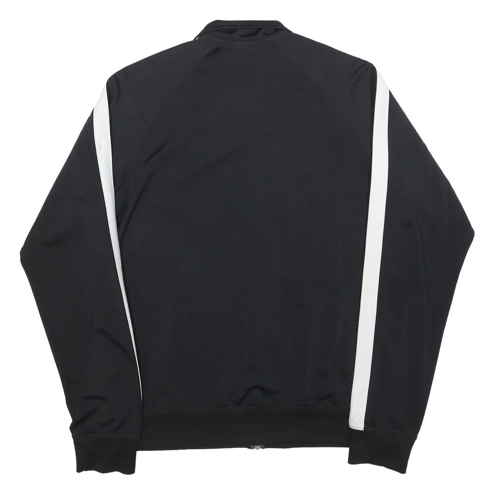 NIKE Mens Black & White Track Jacket M Polyester Zip Athletic Sportswear