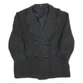 MISS SMITH Womens Charcoal Wool Button Jacket L Woven Classic Tailored