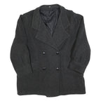MISS SMITH Womens Charcoal Wool Button Jacket L Woven Classic Tailored