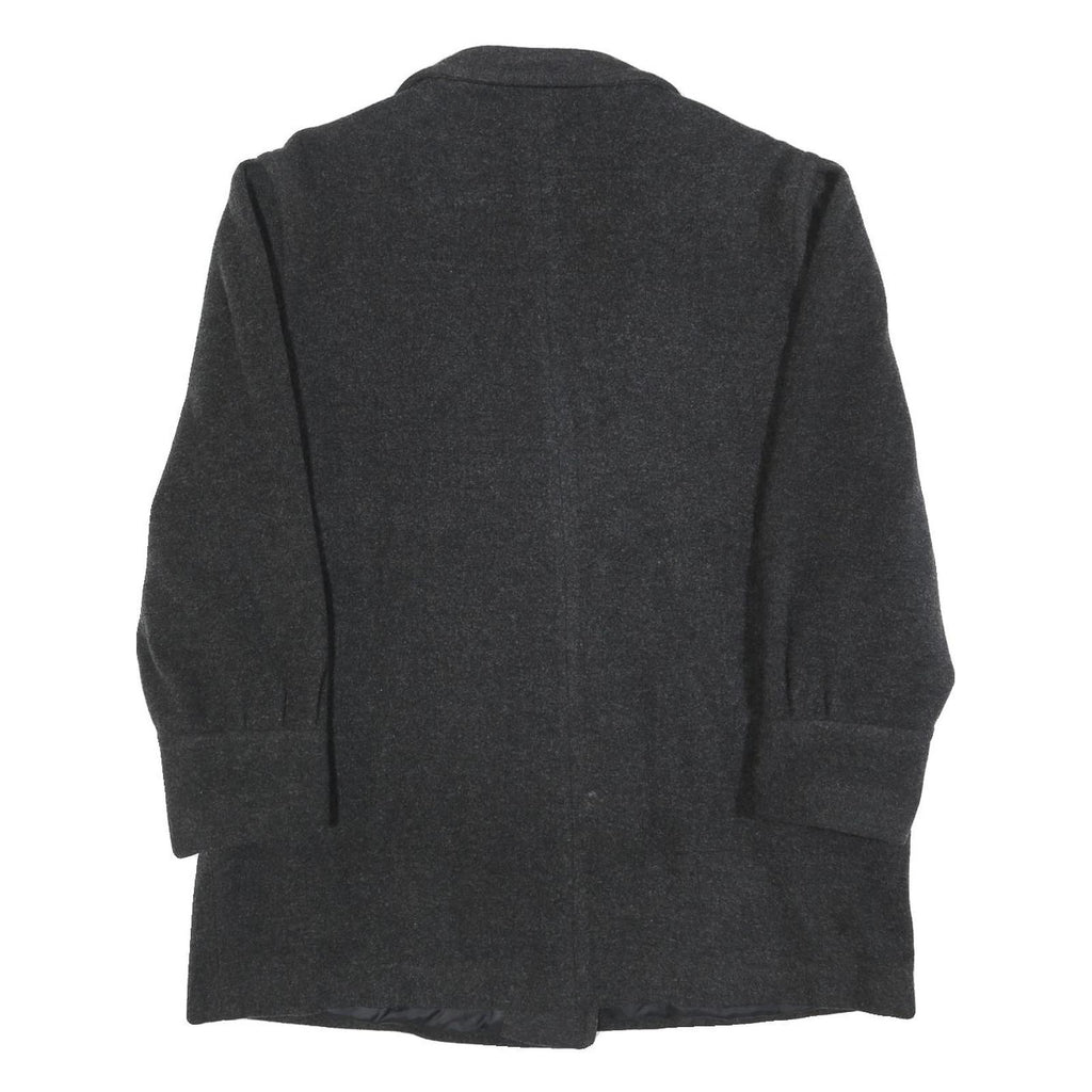 MISS SMITH Womens Charcoal Wool Button Jacket L Woven Classic Tailored