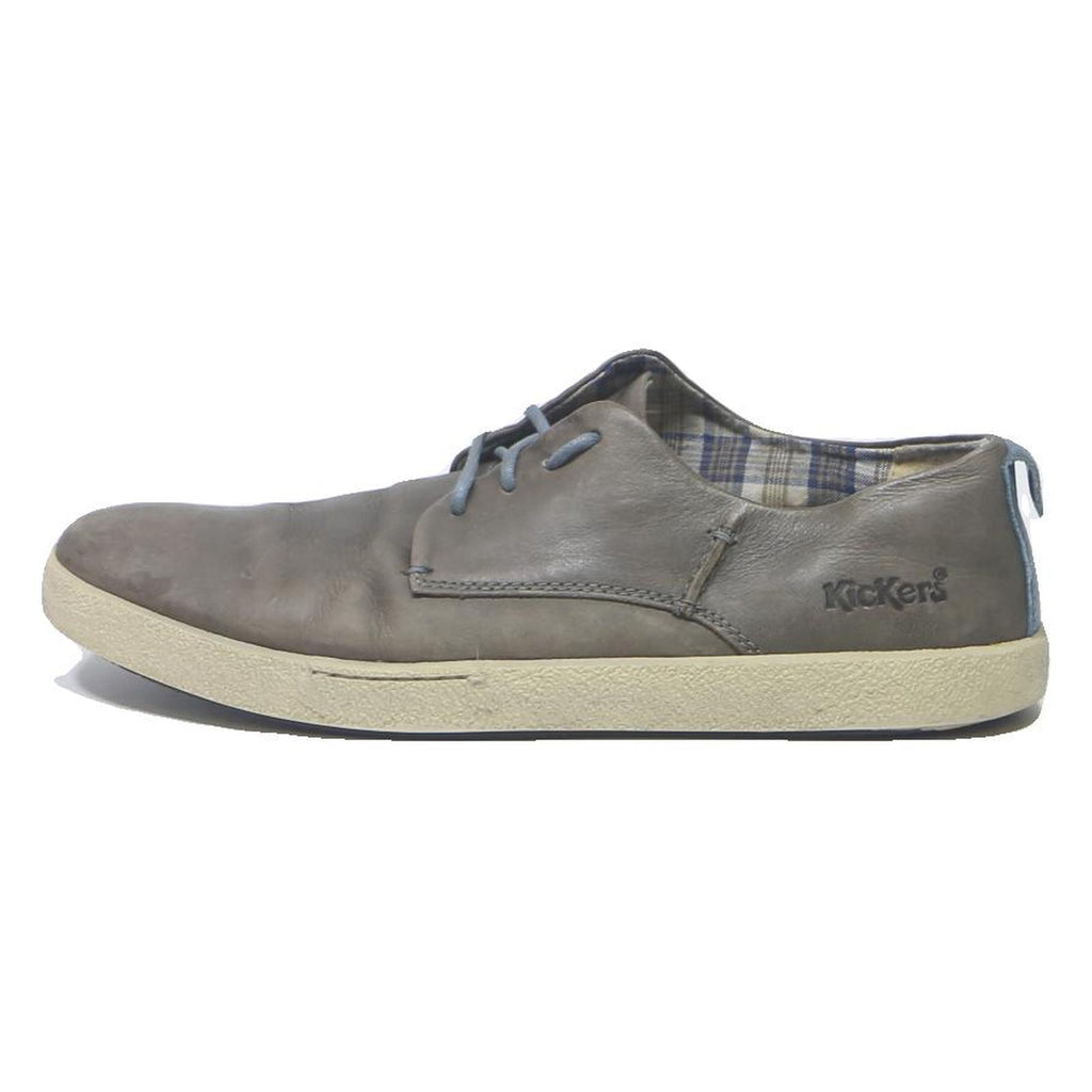 KICKERS Casual Mens Leather Lace-Up Shoes Grey UK 11 Comfortable Fashion