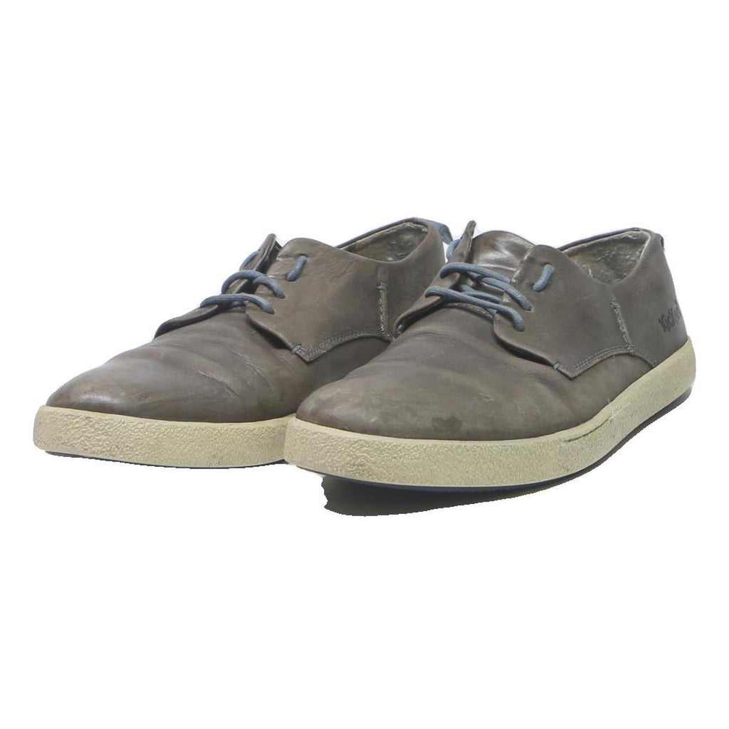 KICKERS Casual Mens Leather Lace-Up Shoes Grey UK 11 Comfortable Fashion