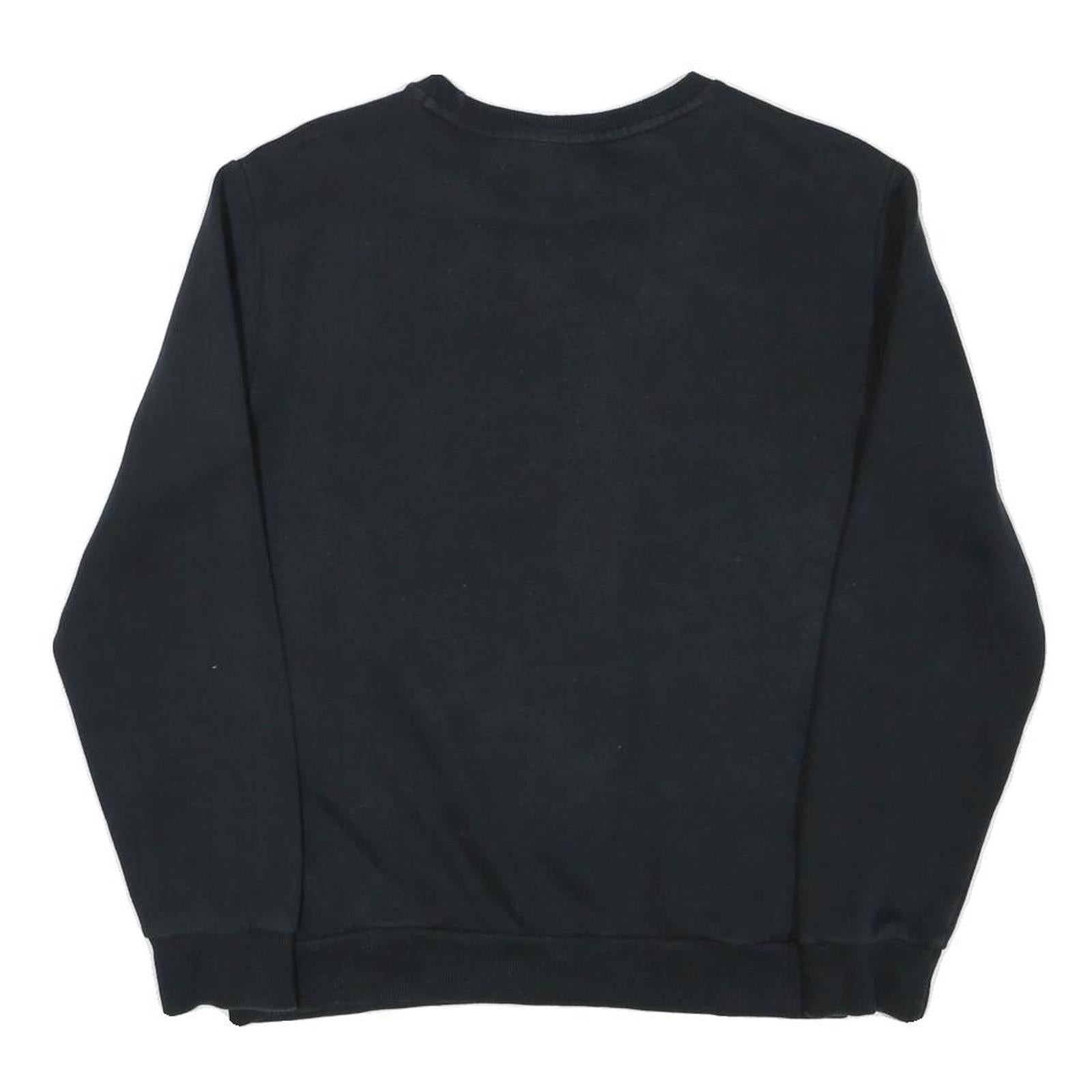 PUMA Mens Black Cotton Blend Crew Neck Sweatshirt S Logo Print Casual Pullover