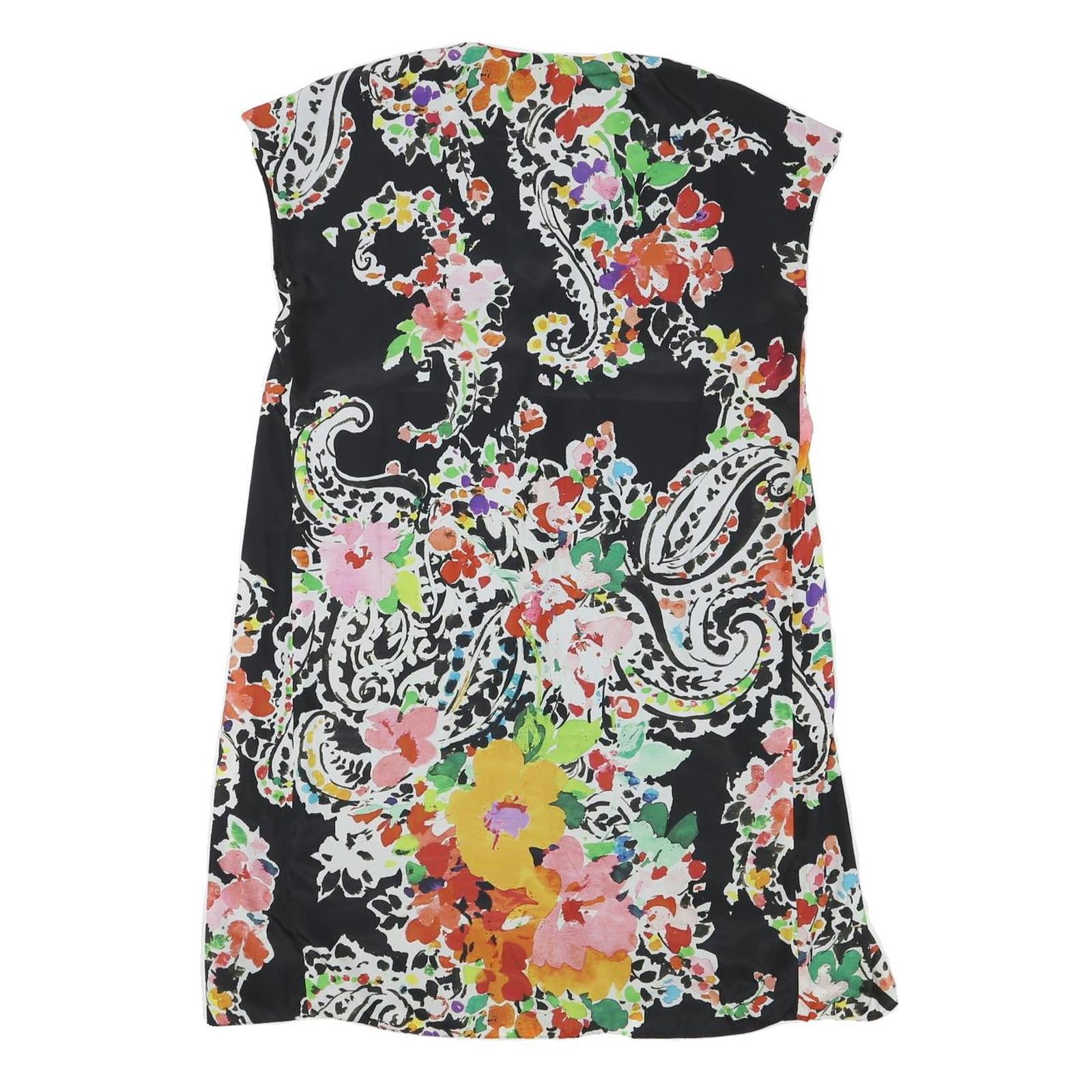 LAUREN RALPH LAUREN Womens Black Floral Paisley Day Dress Polyester Blend UK 8