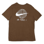 NIKE Mens Brown Air Force 1 Graphic T-Shirt M Short Sleeve Crew Neck Cotton