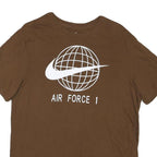 NIKE Mens Brown Air Force 1 Graphic T-Shirt M Short Sleeve Crew Neck Cotton