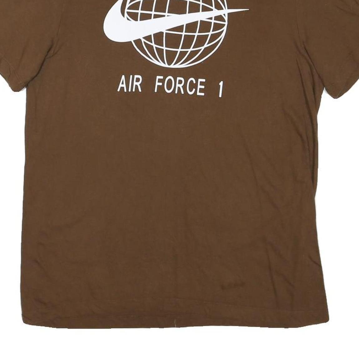NIKE Mens Brown Air Force 1 Graphic T-Shirt M Short Sleeve Crew Neck Cotton