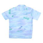 KAI NANI Mens Blue & Green Hawaiian Shirt M Cotton Short Sleeve Relaxed Fit