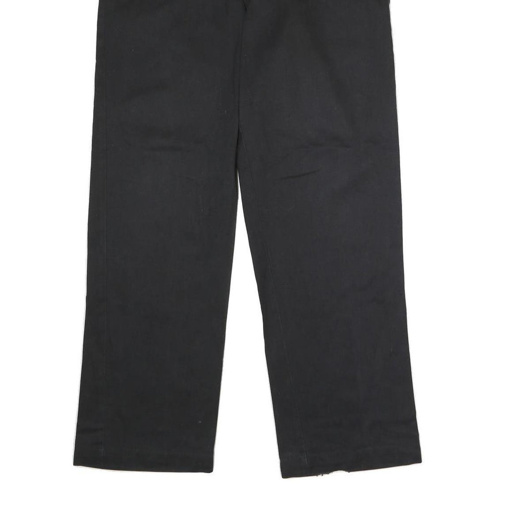 DICKIES Mens Polyester Blend Black Regular Straight Trousers W36 L32 Workwear