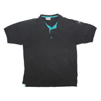 ADIDAS Mens Black & Teal Polo Shirt XL Cotton Short Sleeve Casual Sports