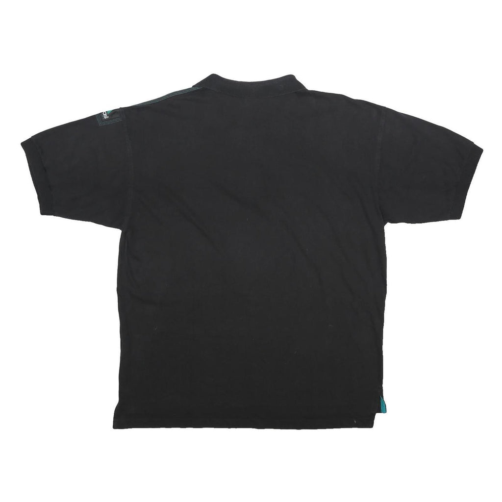 ADIDAS Mens Black & Teal Polo Shirt XL Cotton Short Sleeve Casual Sports