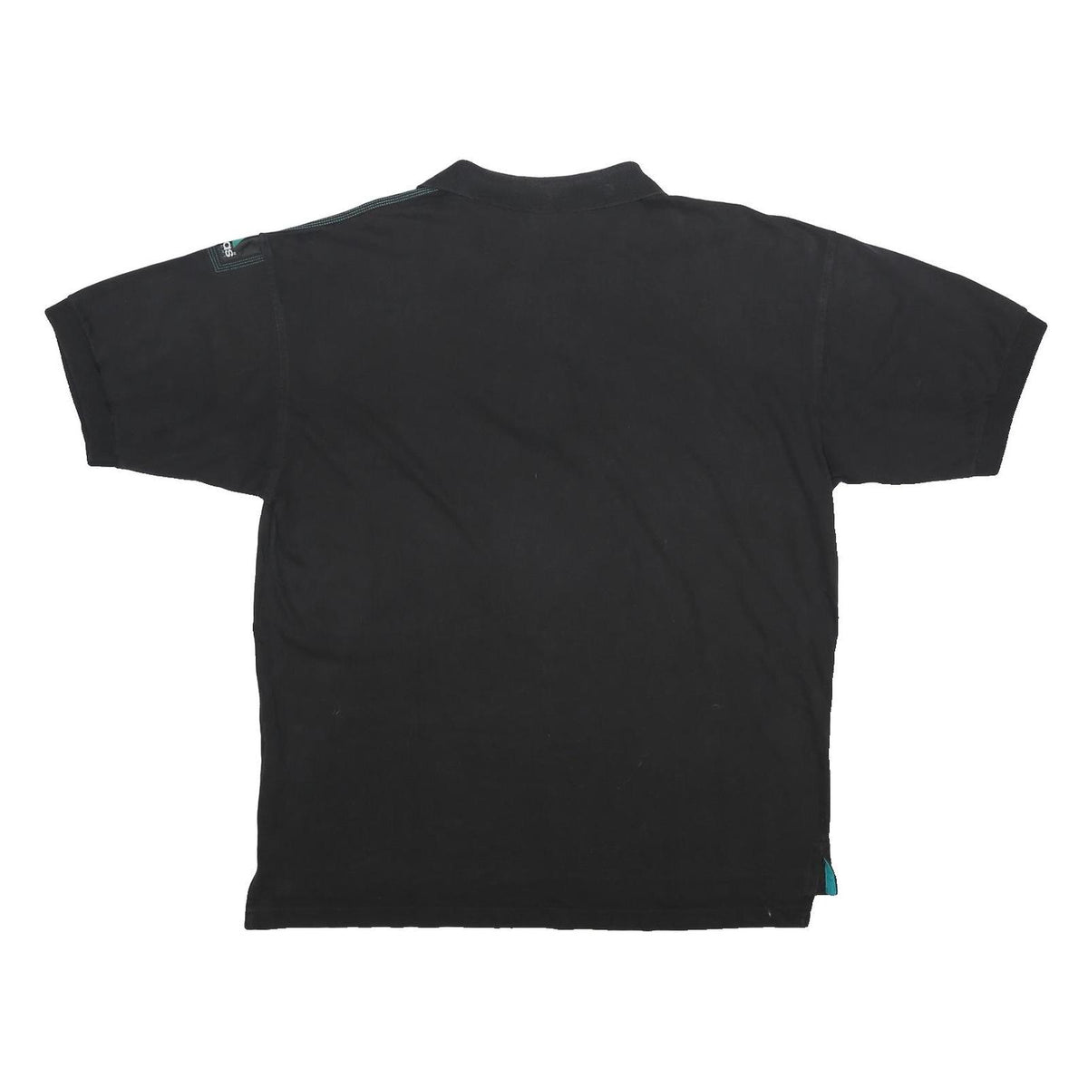 ADIDAS Mens Black & Teal Polo Shirt XL Cotton Short Sleeve Casual Sports