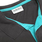 ADIDAS Mens Black & Teal Polo Shirt XL Cotton Short Sleeve Casual Sports
