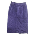 COMINT Womens Purple Cotton Blend Straight Midi Skirt Zip Closure Size M Soft