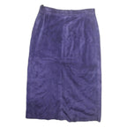 COMINT Womens Purple Cotton Blend Straight Midi Skirt Zip Closure Size M Soft
