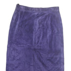 COMINT Womens Purple Cotton Blend Straight Midi Skirt Zip Closure Size M Soft
