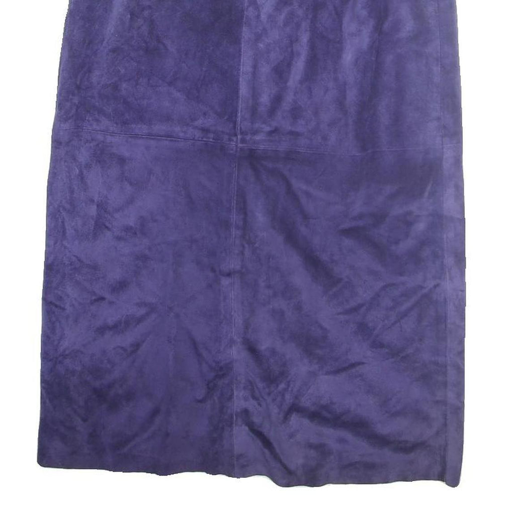 COMINT Womens Purple Cotton Blend Straight Midi Skirt Zip Closure Size M Soft