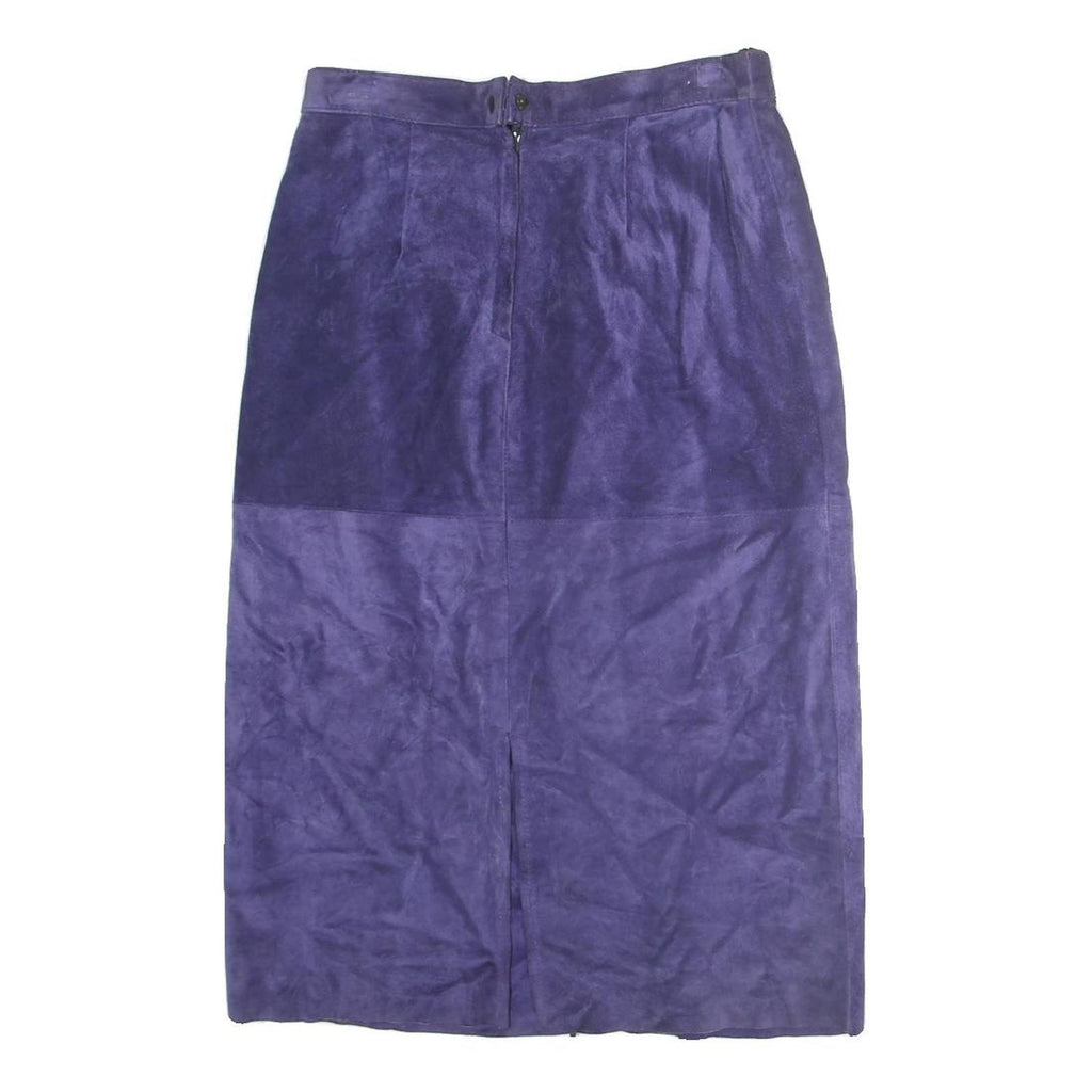 COMINT Womens Purple Cotton Blend Straight Midi Skirt Zip Closure Size M Soft