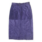 COMINT Womens Purple Cotton Blend Straight Midi Skirt Zip Closure Size M Soft