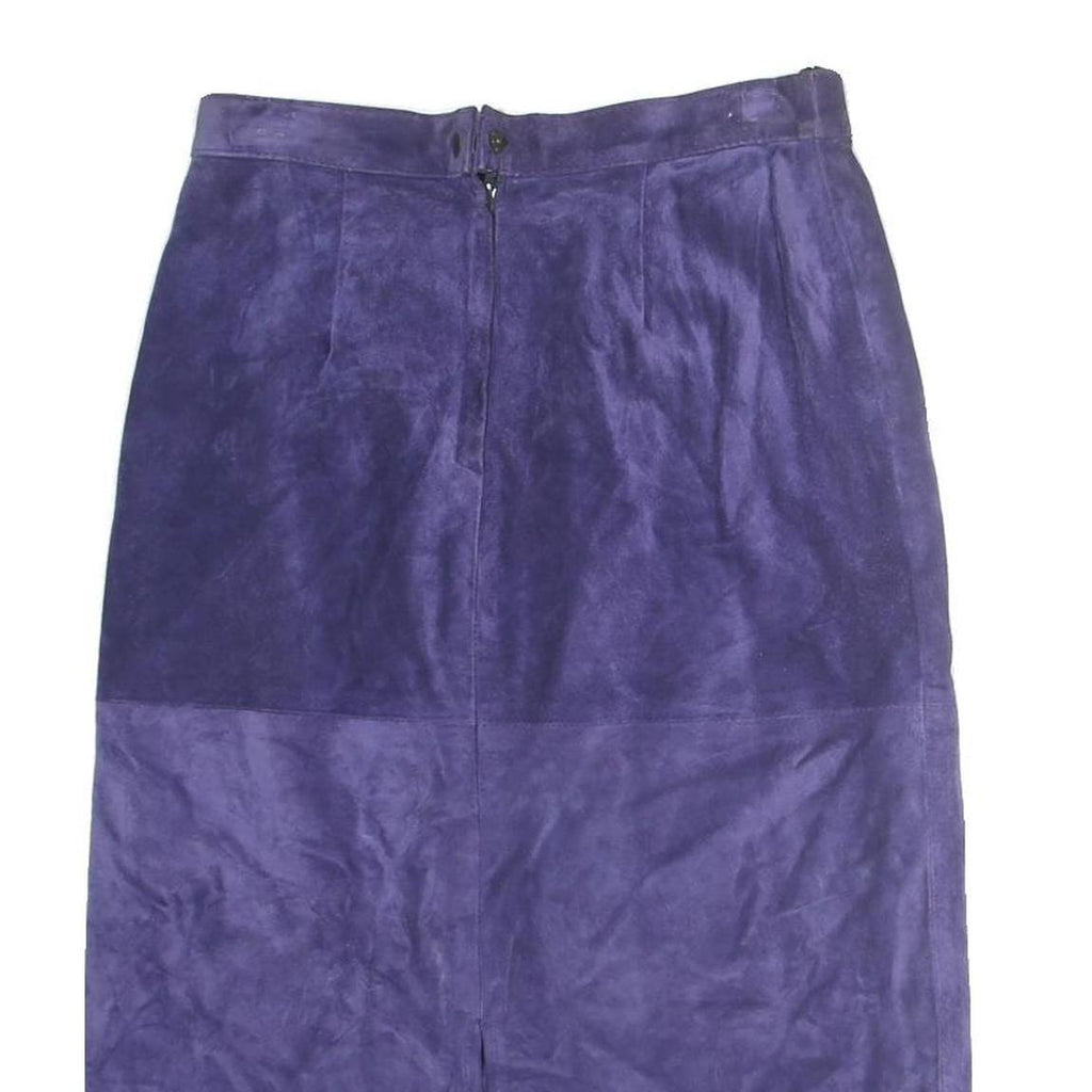COMINT Womens Purple Cotton Blend Straight Midi Skirt Zip Closure Size M Soft