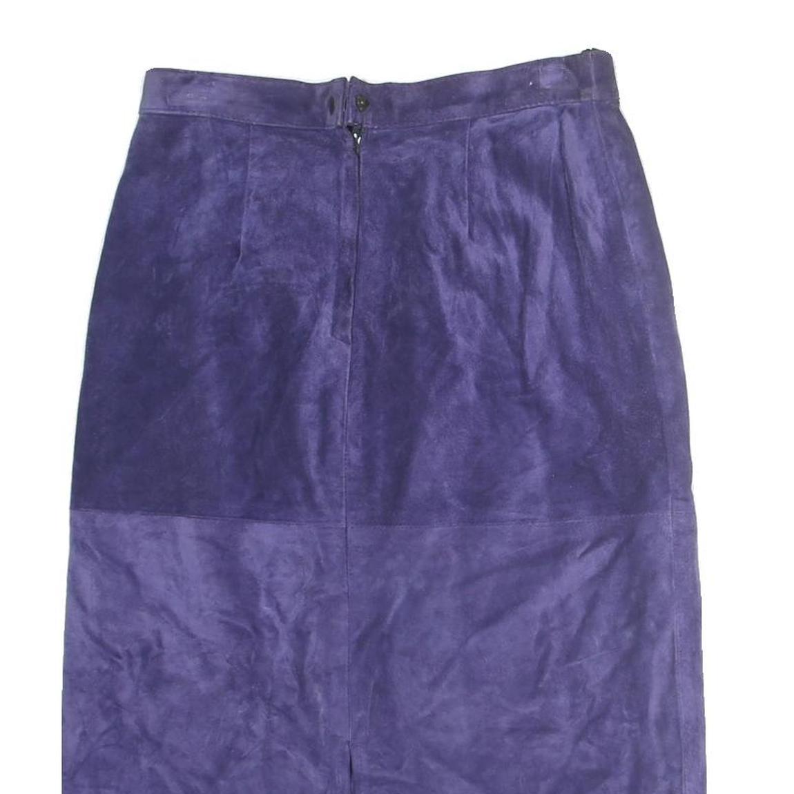 COMINT Womens Purple Cotton Blend Straight Midi Skirt Zip Closure Size M Soft