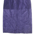 COMINT Womens Purple Cotton Blend Straight Midi Skirt Zip Closure Size M Soft