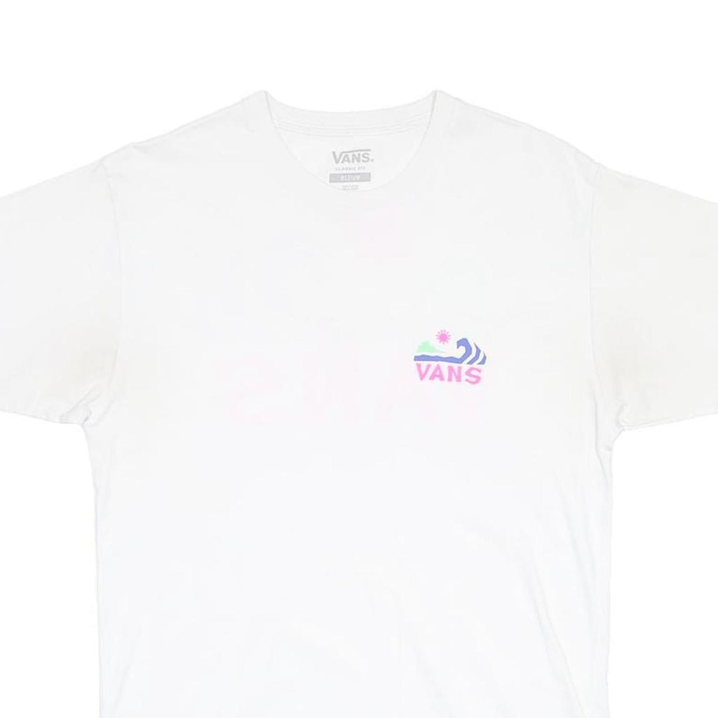 VANS Mens White Graphic T-Shirt M Short Sleeve Crew Neck Skatewear