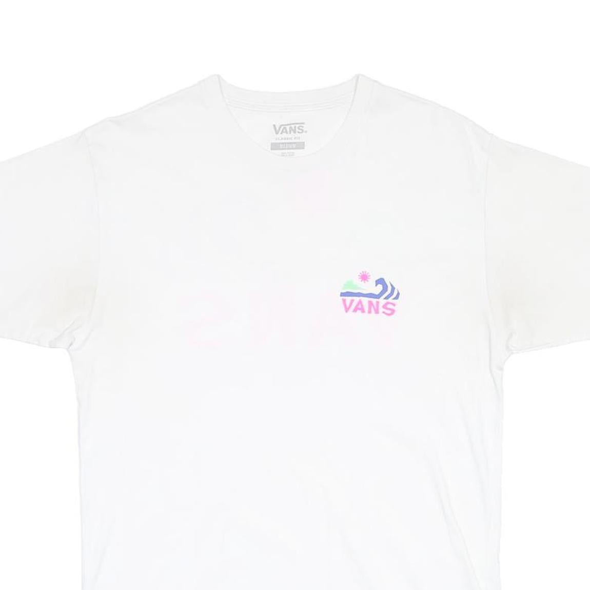 VANS Mens White Graphic T-Shirt M Short Sleeve Crew Neck Skatewear