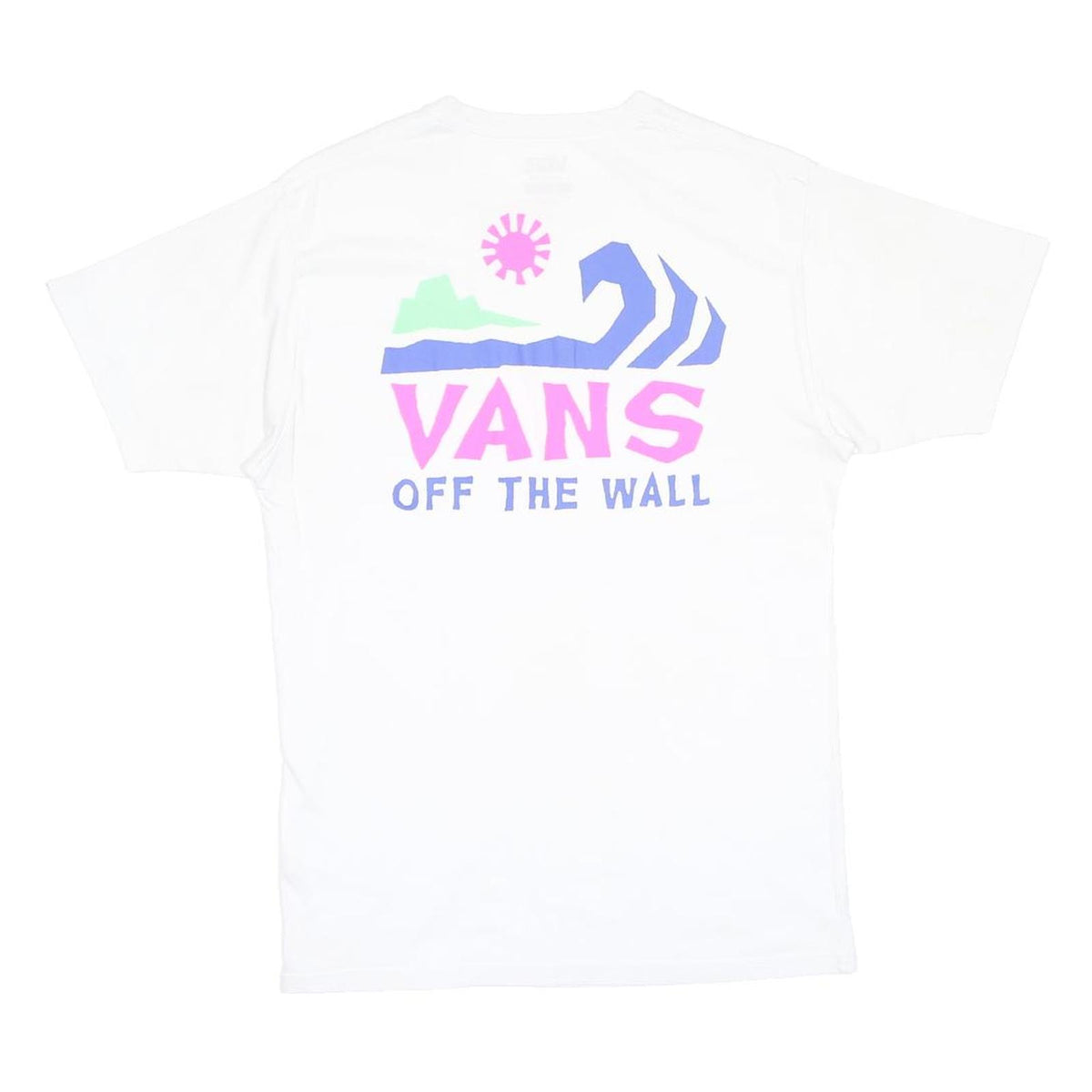 VANS Mens White Graphic T-Shirt M Short Sleeve Crew Neck Skatewear