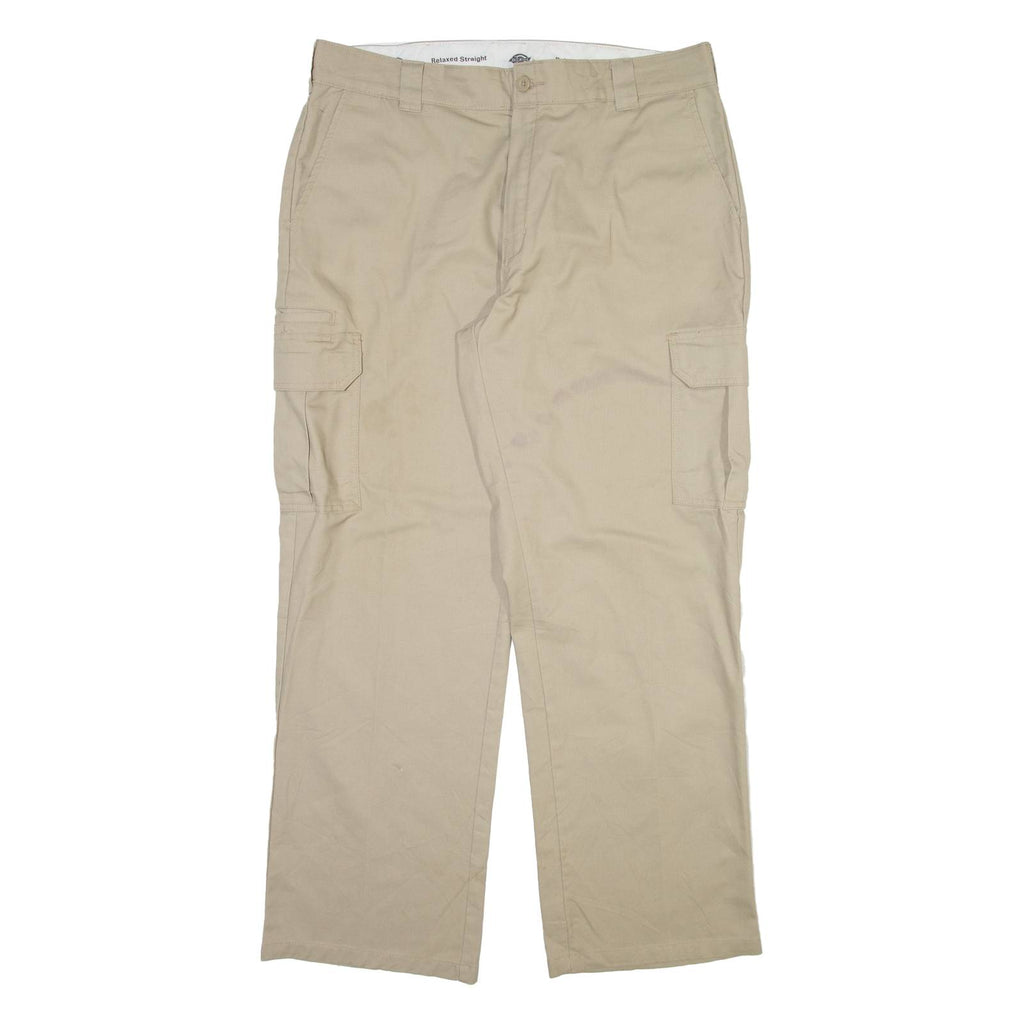 DICKIES Cargo Mens Trousers Beige Relaxed Straight W38 L32