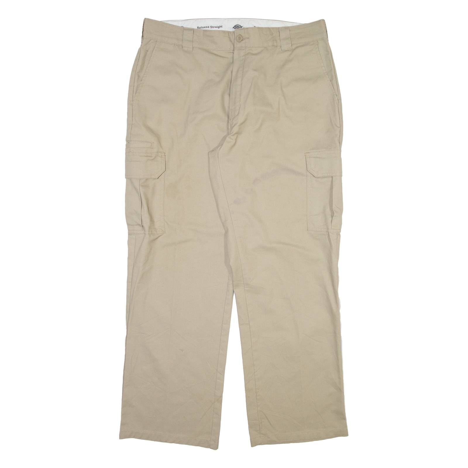 DICKIES Cargo Mens Trousers Beige Relaxed Straight W38 L32
