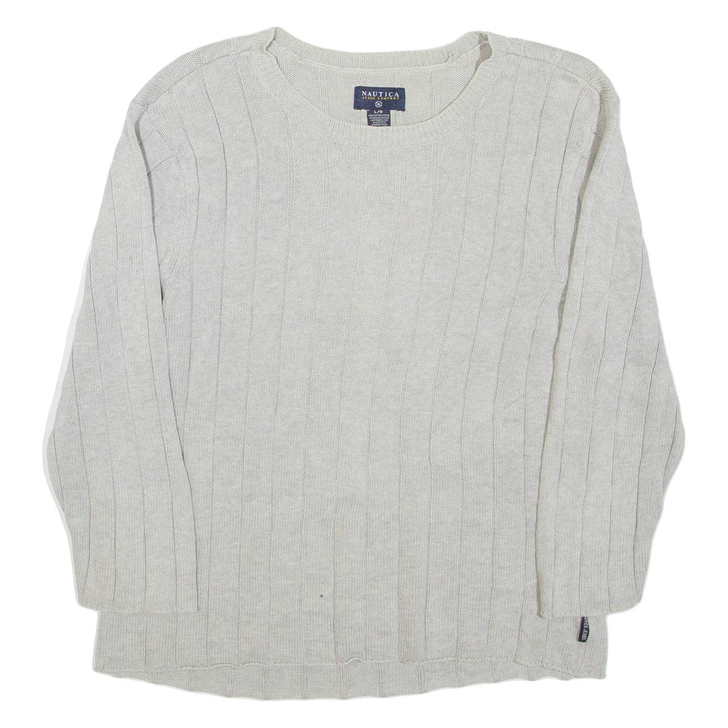 NAUTICA Womens Jumper Grey Tight Knit 3/4 Sleeve L