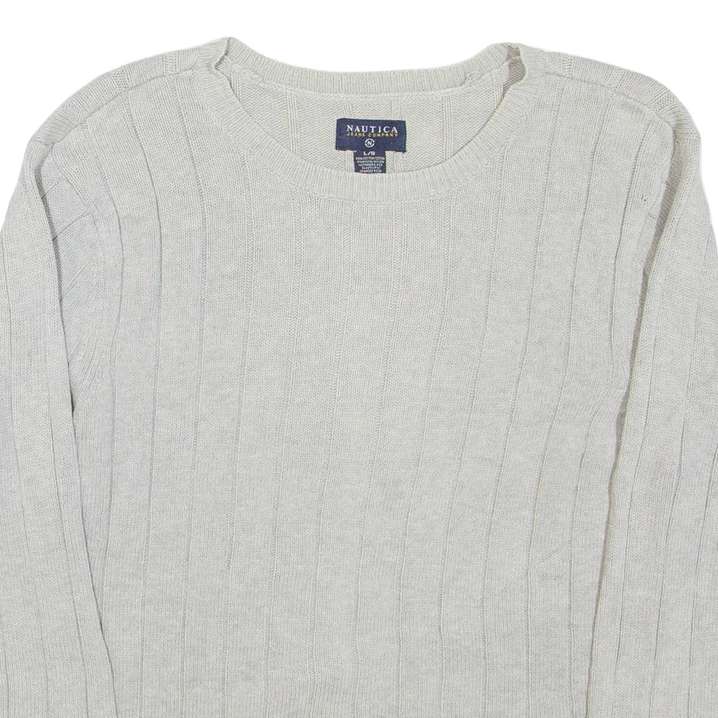 NAUTICA Womens Jumper Grey Tight Knit 3/4 Sleeve L