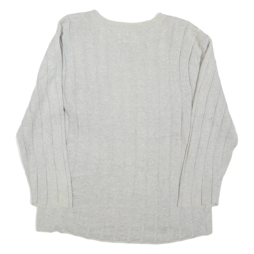 NAUTICA Womens Jumper Grey Tight Knit 3/4 Sleeve L