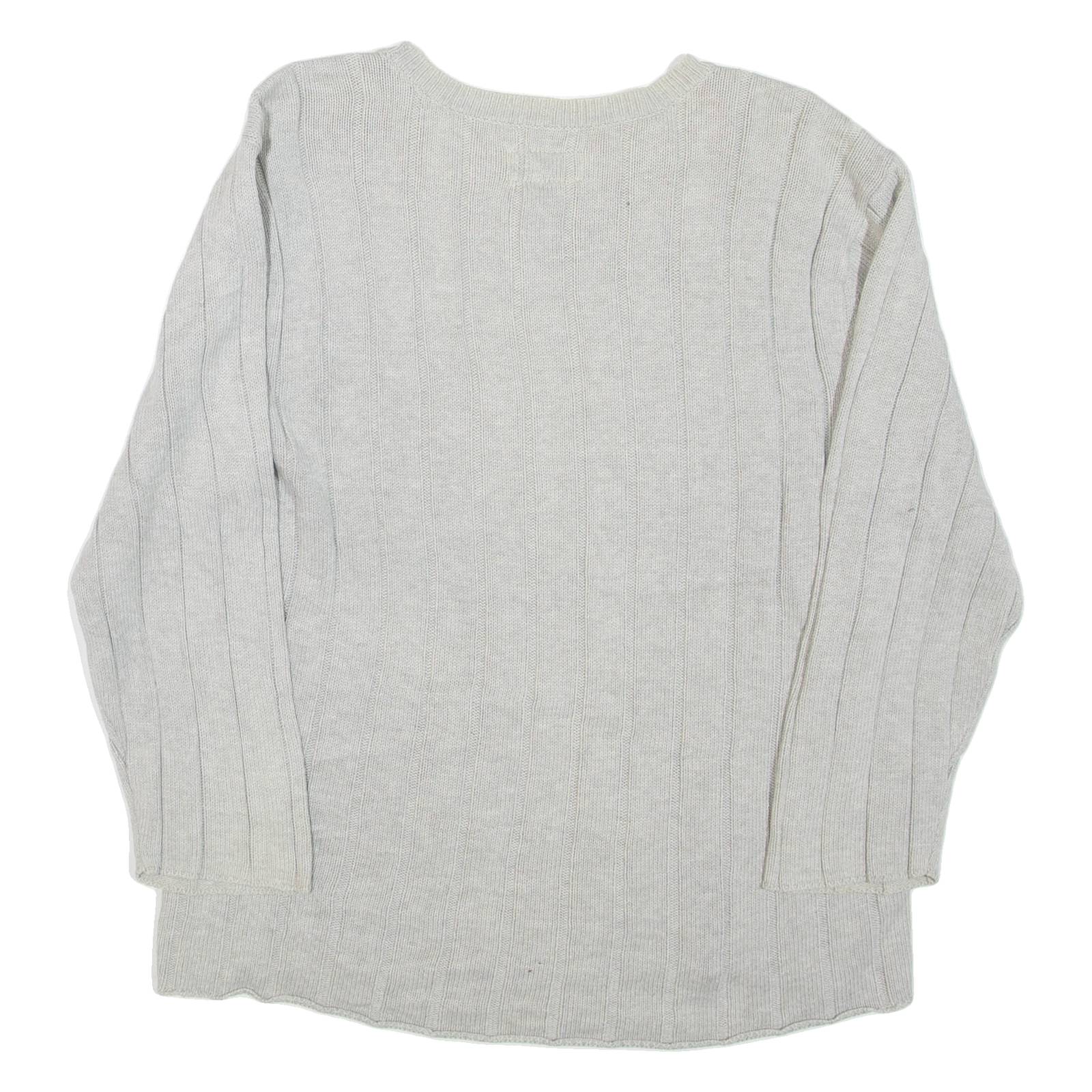 NAUTICA Womens Jumper Grey Tight Knit 3/4 Sleeve L