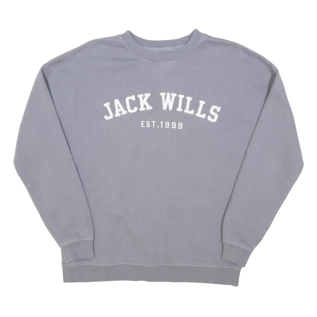 JACK WILLS Womens Grey Sweatshirt Crew Neck UK 6 Cotton Blend Pullover Casual
