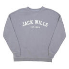 JACK WILLS Womens Grey Sweatshirt Crew Neck UK 6 Cotton Blend Pullover Casual