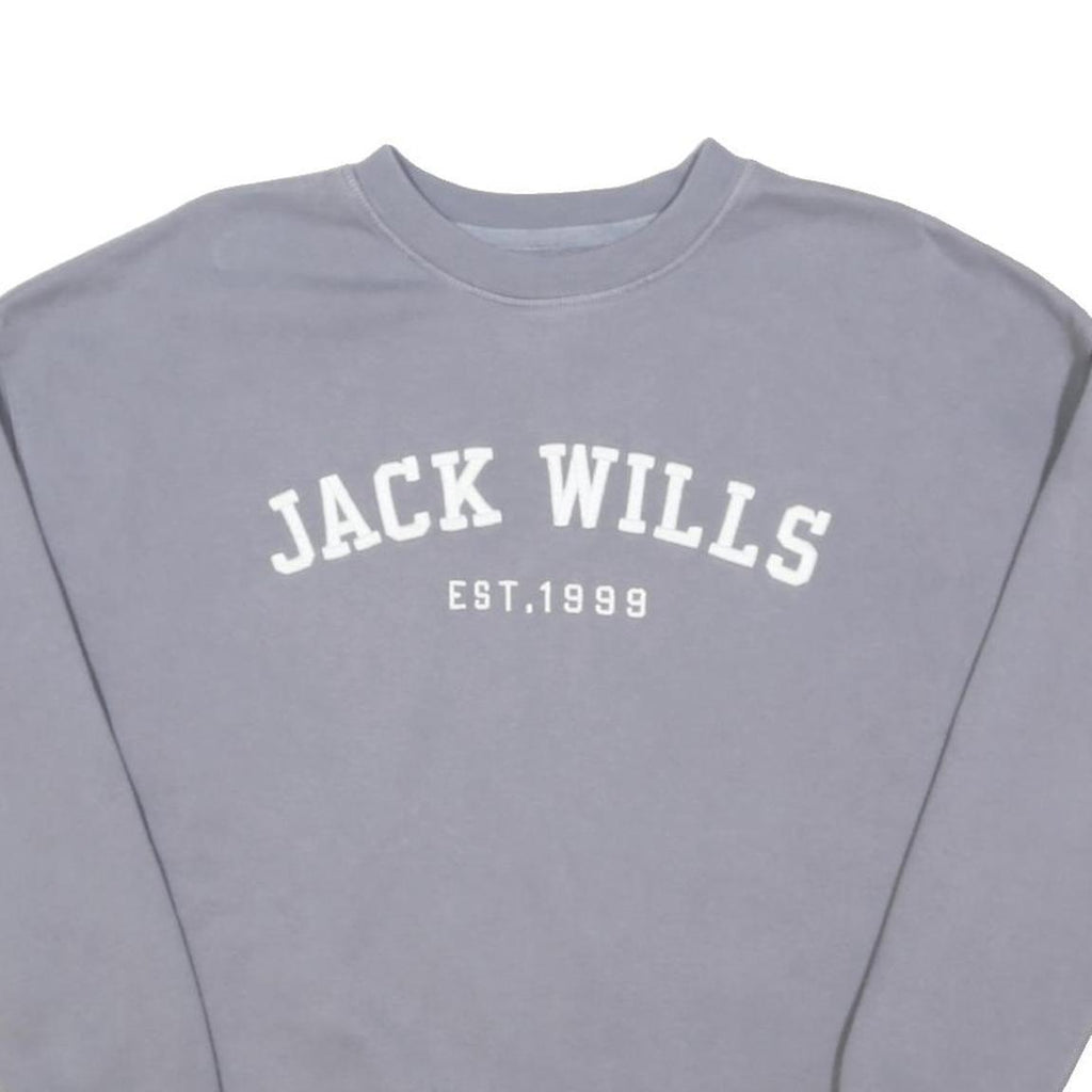 JACK WILLS Womens Grey Sweatshirt Crew Neck UK 6 Cotton Blend Pullover Casual