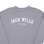 JACK WILLS Womens Grey Sweatshirt Crew Neck UK 6 Cotton Blend Pullover Casual