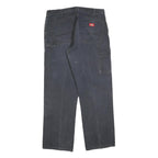 DICKIES Mens Regular Fit Straight Leg Denim Black Cotton Blend W36 L32 Workwear