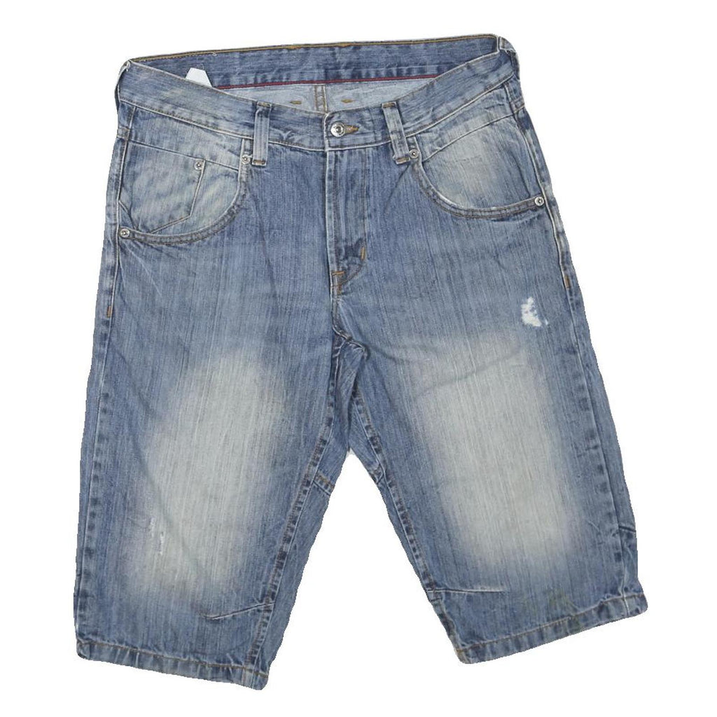 MUSTANG Mens Denim Blue Casual Shorts M W32 Cotton Blend Faded Style