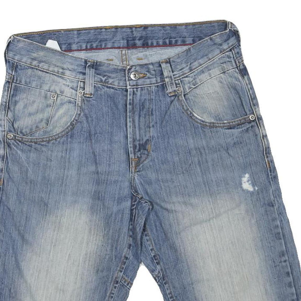 MUSTANG Mens Denim Blue Casual Shorts M W32 Cotton Blend Faded Style