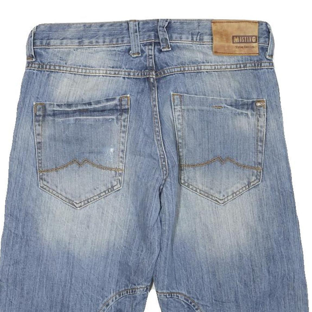MUSTANG Mens Denim Blue Casual Shorts M W32 Cotton Blend Faded Style