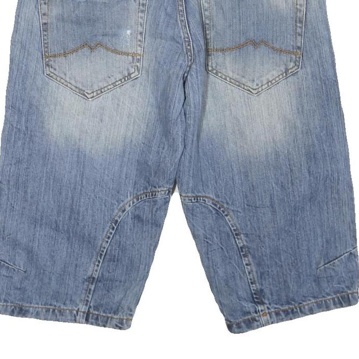 MUSTANG Mens Denim Blue Casual Shorts M W32 Cotton Blend Faded Style