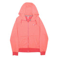 NIKE Mens Coral Pink Full Zip Hoodie S Lightweight Cotton Blend Sweatshirt